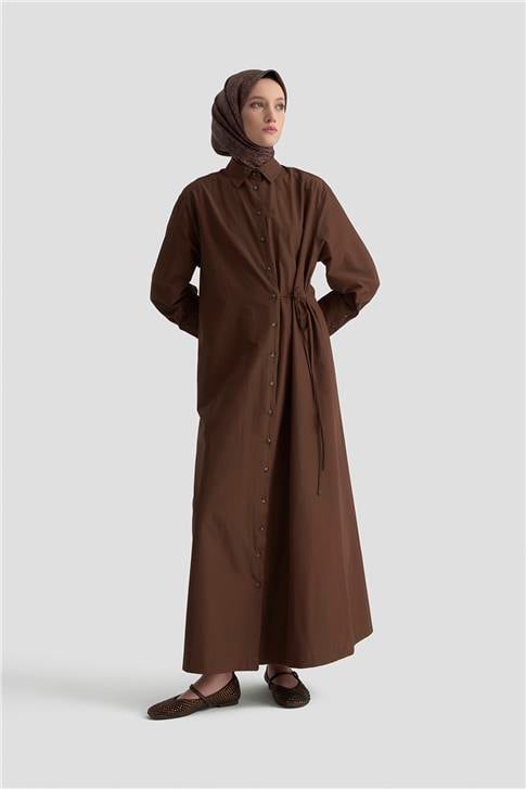 Armine Gömlek Elbise 25KD1003 Kakao