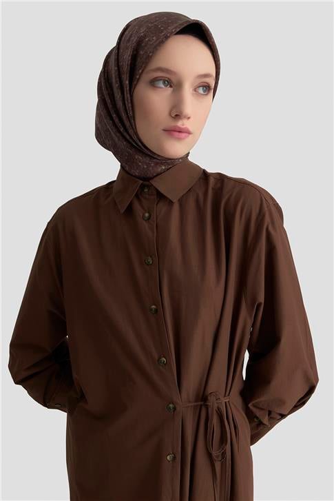 Armine Gömlek Elbise 25KD1003 Kakao