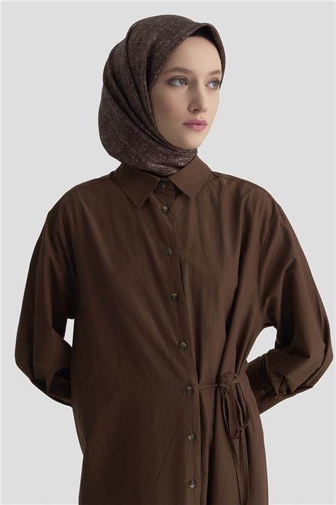 Armine Gömlek Elbise 25KD1003 Kakao