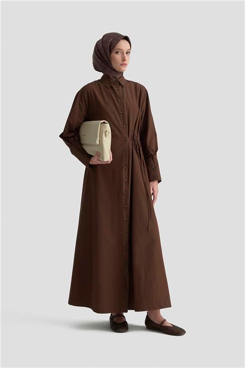 Armine Gömlek Elbise 25KD1003 Kakao