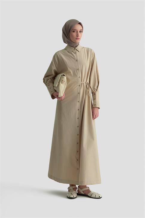 Armine Gömlek Elbise 25KD1003 Vizon