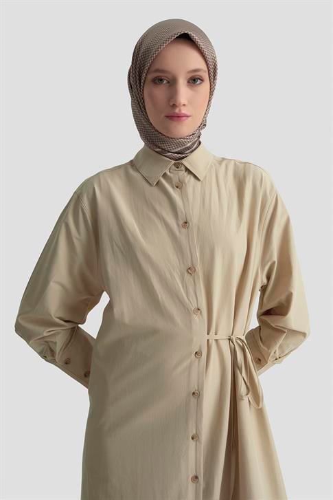 Armine Gömlek Elbise 25KD1003 Vizon