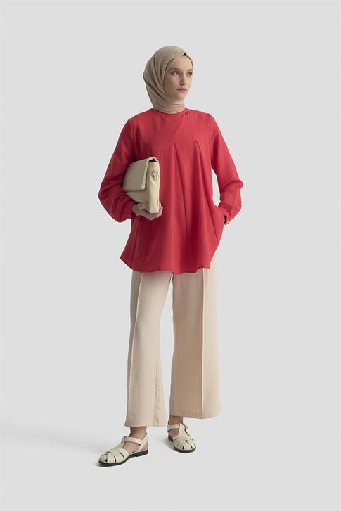 Armine Önü Dikişli Pantolon 25KD1004 Vizon