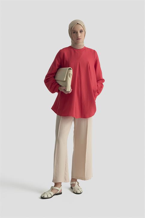 Armine Önü Dikişli Pantolon 25KD1004 Vizon