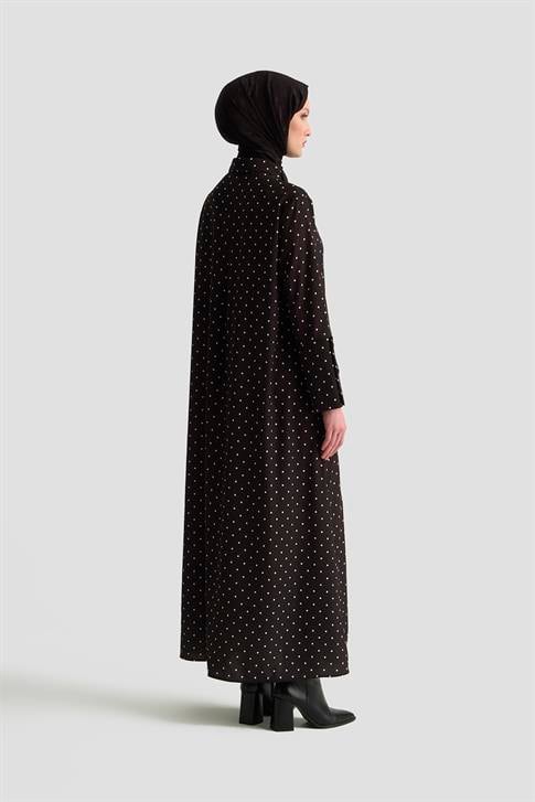 Armine Puantiyeli Elbise 25KD1007 Siyah