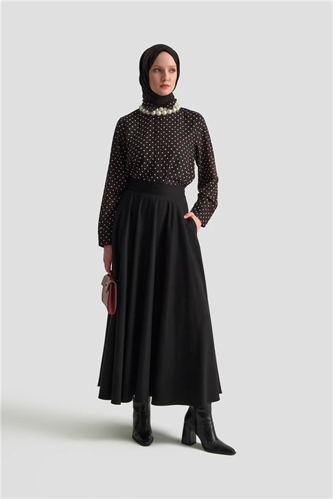 Armine Puantiyeli Gömlek 25KD1008 Siyah