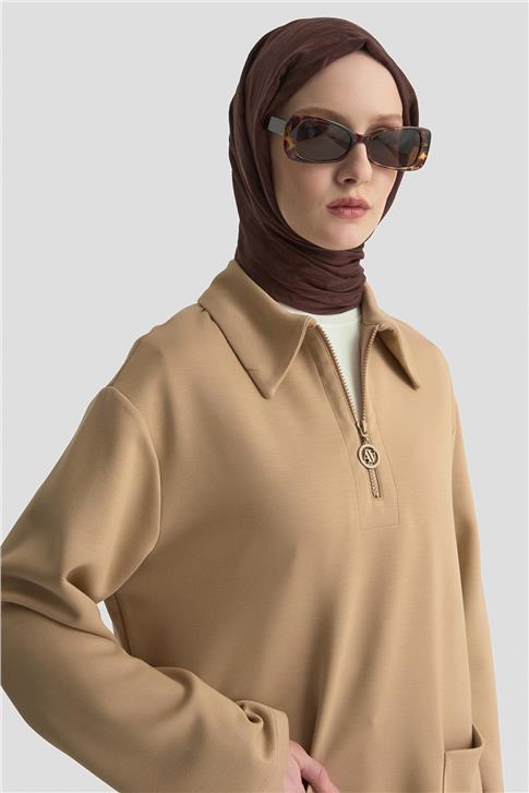 Armine Polo Yaka Tunik 25KD1015 Vizon