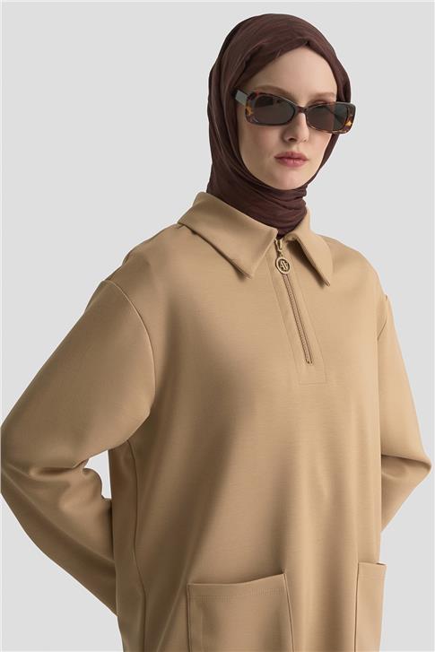 Armine Polo Yaka Tunik 25KD1015 Vizon