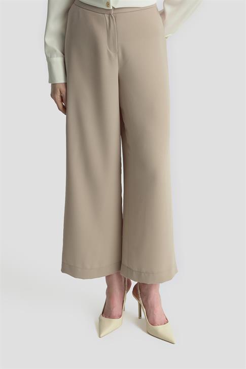 Armine Düz Kesim Pantolon 25KD1016 Bej