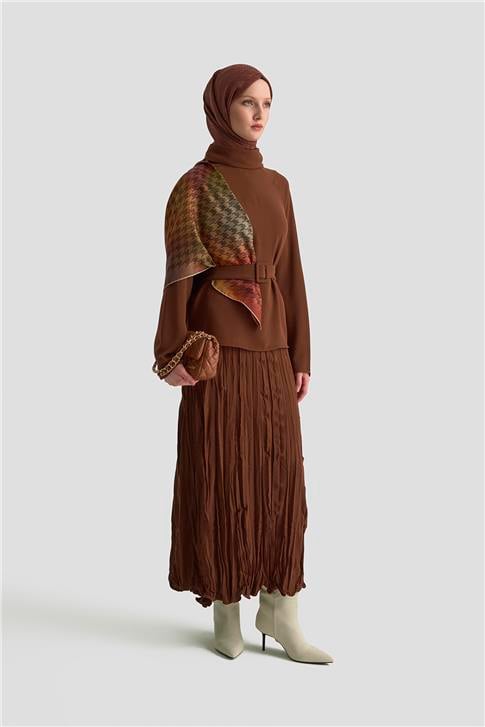 Armine Kırışık Efektli Takım 25KD1019 KAHVERENGİ