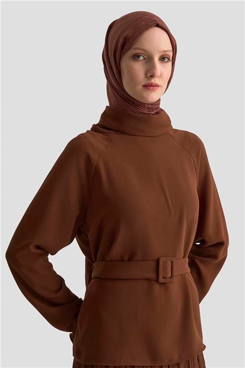 Armine Kırışık Efektli Takım 25KD1019 KAHVERENGİ