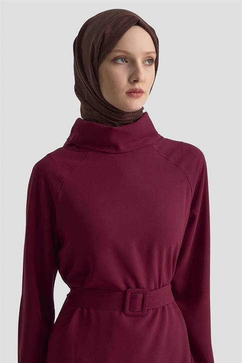 Armine Kırışık Efektli Takım 25KD1019 BORDO