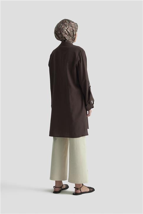 Armine Aksesuar Detaylı Tunik 25KD1103 Acı Kahve