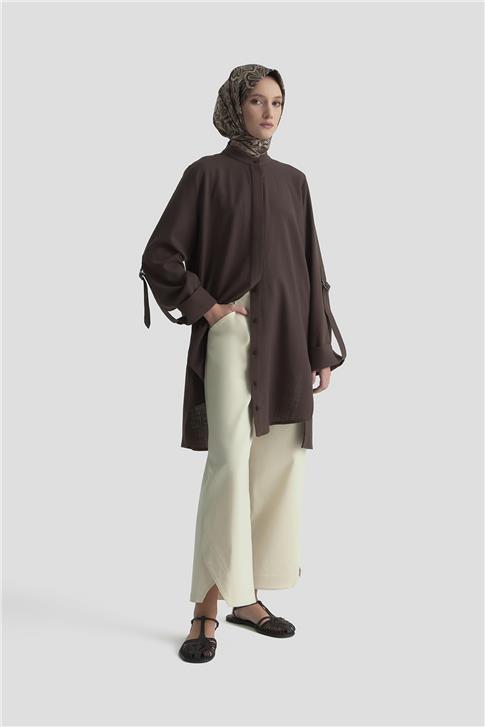 Armine Aksesuar Detaylı Tunik 25KD1103 Acı Kahve