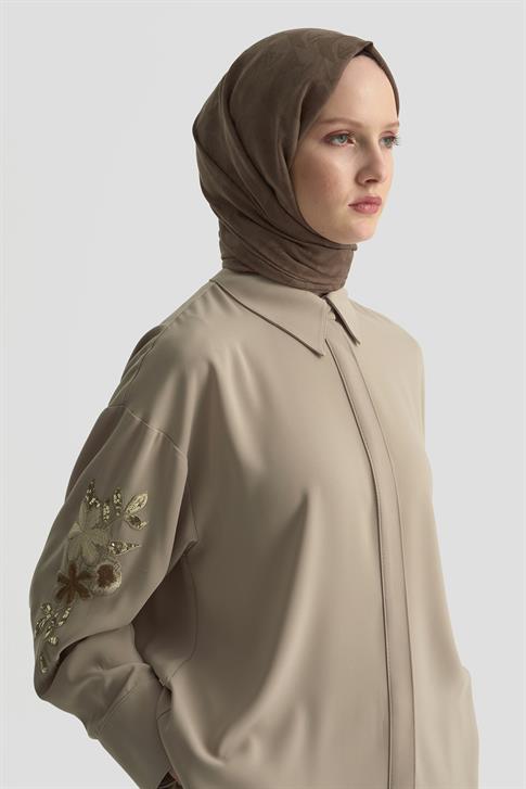 Armine Nakışlı Tunik 25KD1110 Bej