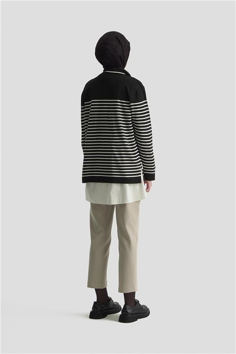 Armine Beli Lastikli Klasik Pantolon 25KD1113 Bej