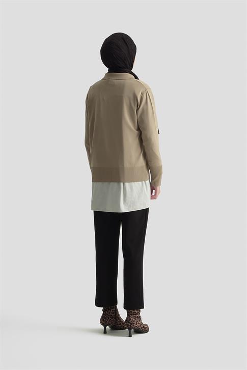 Armine Beli Lastikli Klasik Pantolon 25KD1113 Siyah