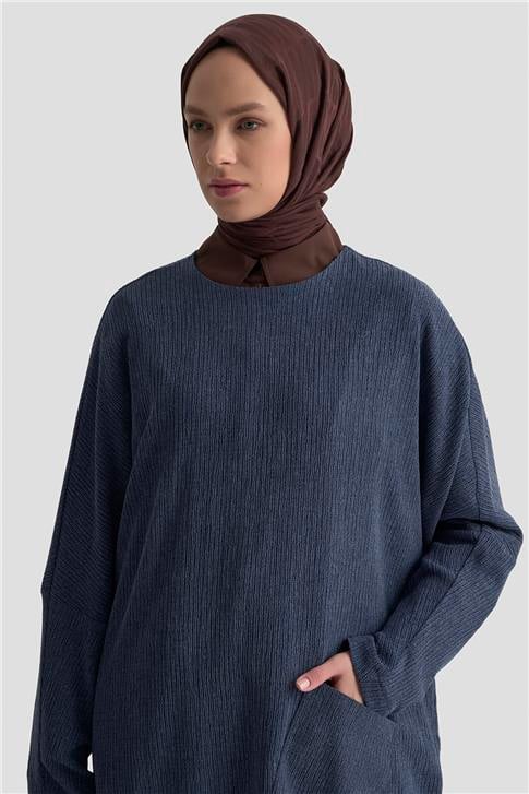 Armine Basic Örme Tunik 25KD1118 İndigo