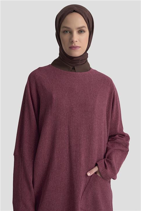 Armine Basic Örme Tunik 25KD1118 BORDO