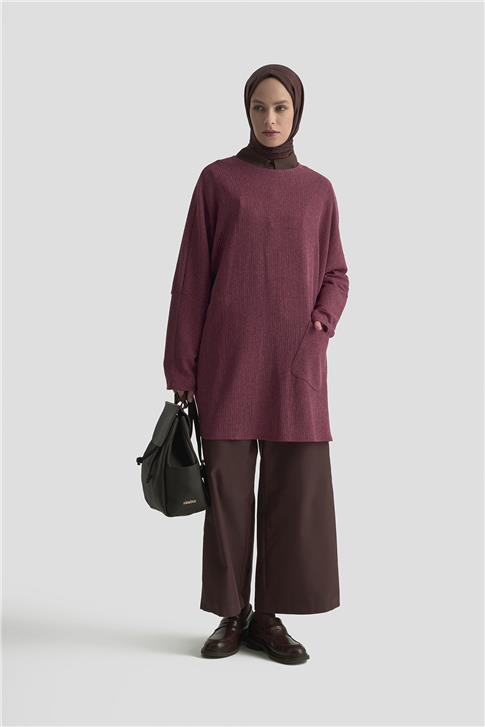 Armine Basic Örme Tunik 25KD1118 BORDO