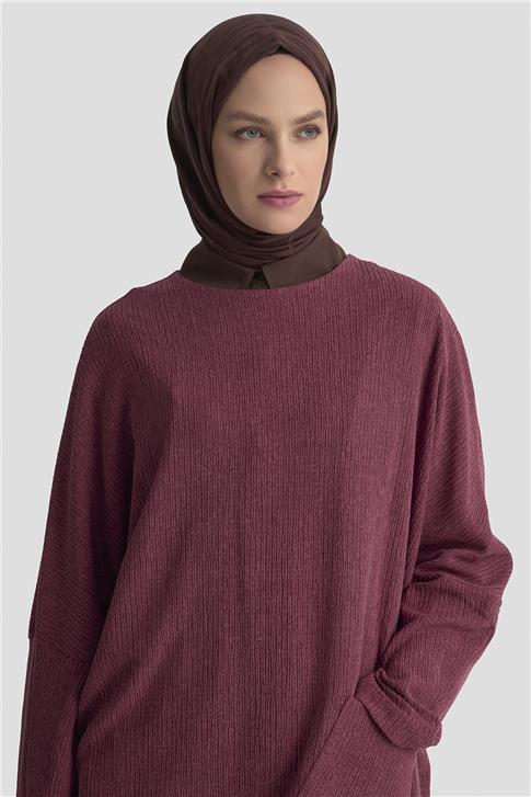 Armine Basic Örme Tunik 25KD1118 BORDO