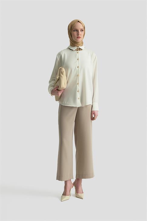 Armine Saten Gömlek 25KD1120 Ekru