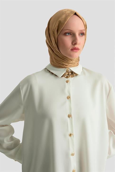 Armine Saten Gömlek 25KD1120 Ekru