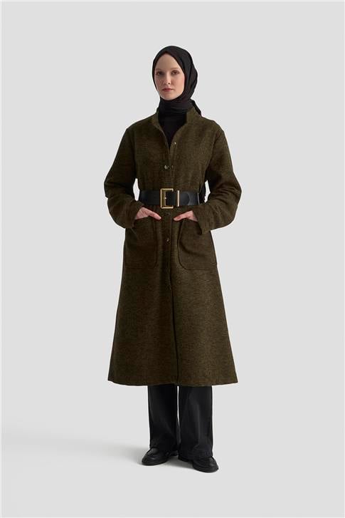 Armine Melanjlı Örme Kap 25KD1123 Haki