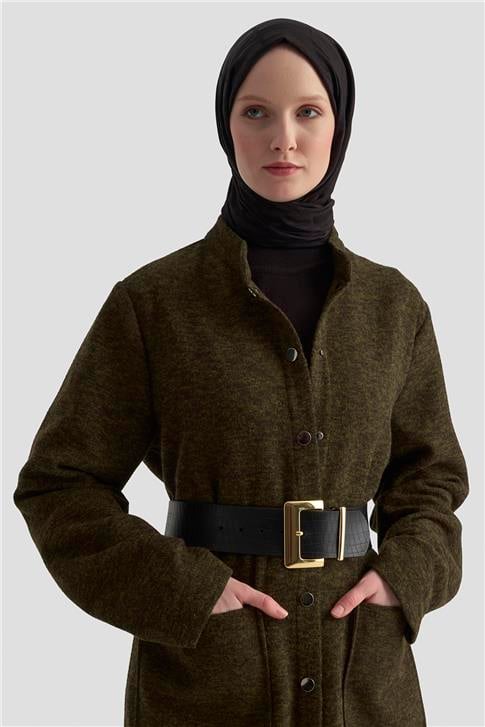 Armine Melanjlı Örme Kap 25KD1123 Haki