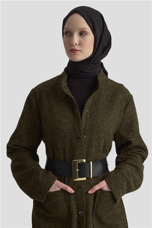 Armine Melanjlı Örme Kap 25KD1123 Haki