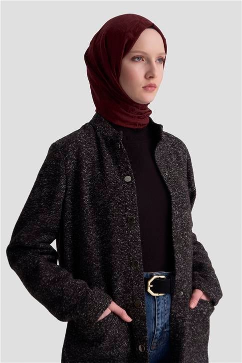 Armine Melanjlı Örme Kap 25KD1123 Siyah