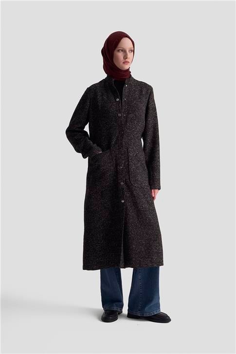 Armine Melanjlı Örme Kap 25KD1123 Siyah