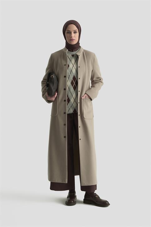 Armine Hakim Yaka Kaşe Kap 25KD1124 Camel