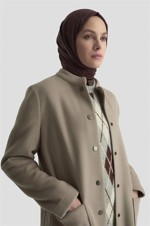 Armine Hakim Yaka Kaşe Kap 25KD1124 Camel