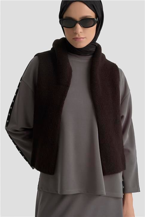 Armine Şeritli Örme Takım 25KD1163 Antrasit