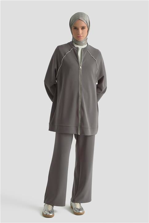 Armine Biyeli Örme Takım 25KD1176 Antrasit