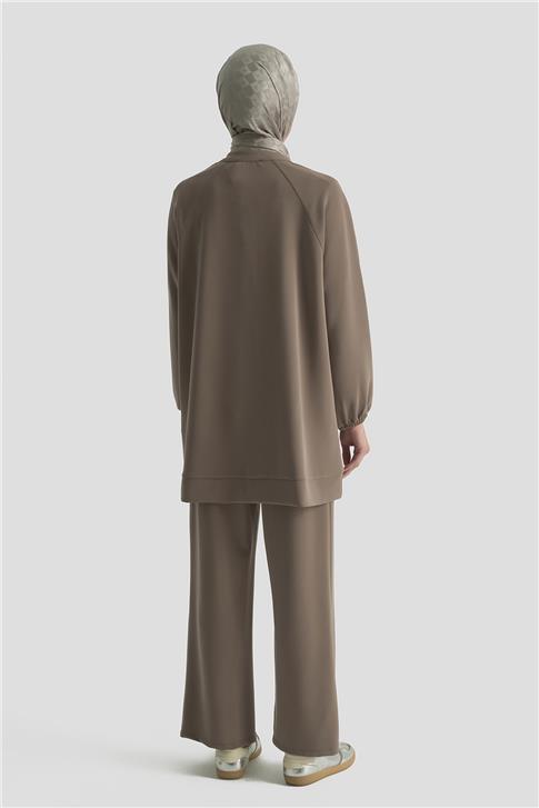 Armine Biyeli Örme Takım 25KD1176 Kahve