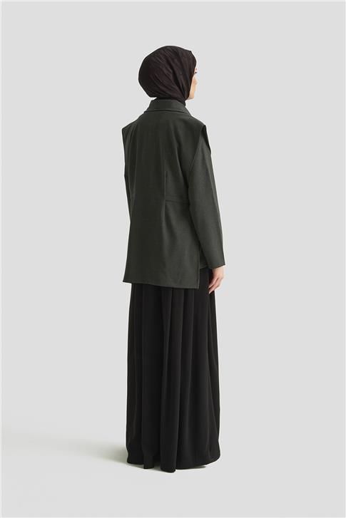 Armine Bağlama Detaylı Ceket 25KD1301 Antrasit