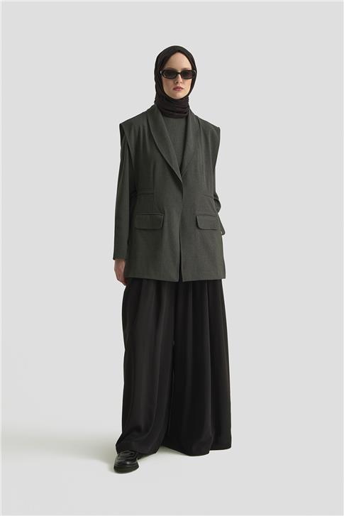 Armine Bağlama Detaylı Ceket 25KD1301 Antrasit