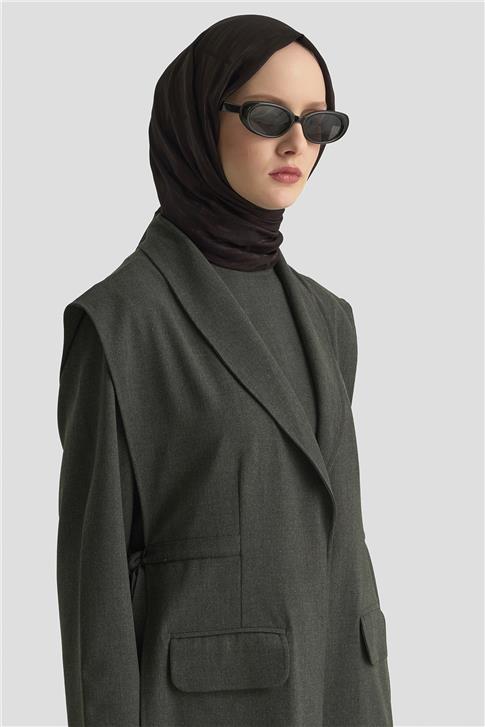 Armine Bağlama Detaylı Ceket 25KD1301 Antrasit