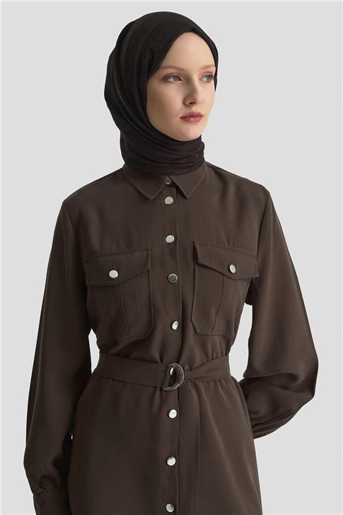 Armine Cepli Tunik Takım 25KD1306 Acı Kahve