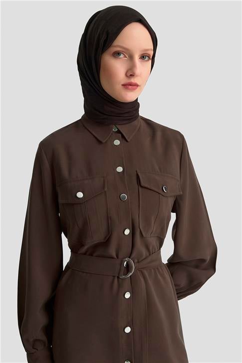 Armine Cepli Tunik Takım 25KD1306 Acı Kahve