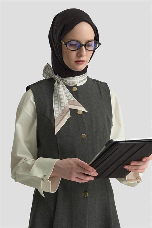 Armine Fitted Yelekli Takım 25KD1307 Antrasit