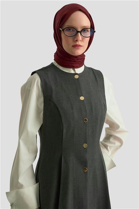 Armine Fitted Yelekli Takım 25KD1307 Antrasit