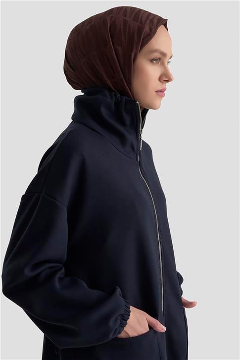 Armine Yüksek Yaka Örme Giyçık 25KD1503 Lacivert