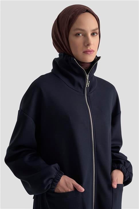Armine Yüksek Yaka Örme Giyçık 25KD1503 Lacivert