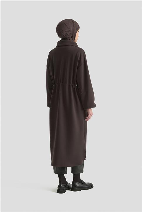 Armine Yüksek Yaka Örme Giyçık 25KD1503 Kahverengi