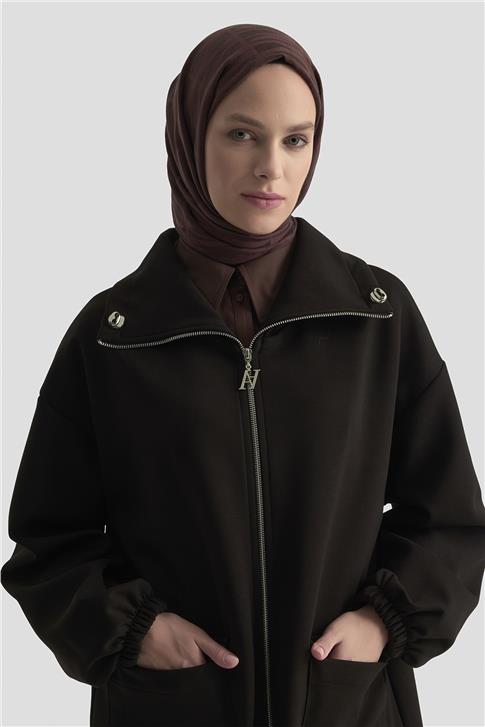 Armine Yüksek Yaka Örme Giyçık 25KD1503 Siyah