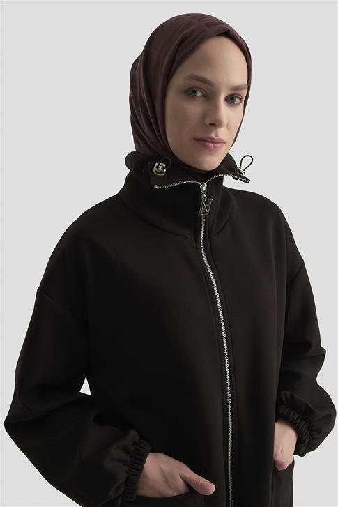 Armine Yüksek Yaka Örme Giyçık 25KD1503 Siyah