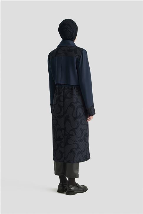 Armine Desenli  Mixli Örme Giyçık 25KD1601 Lacivert